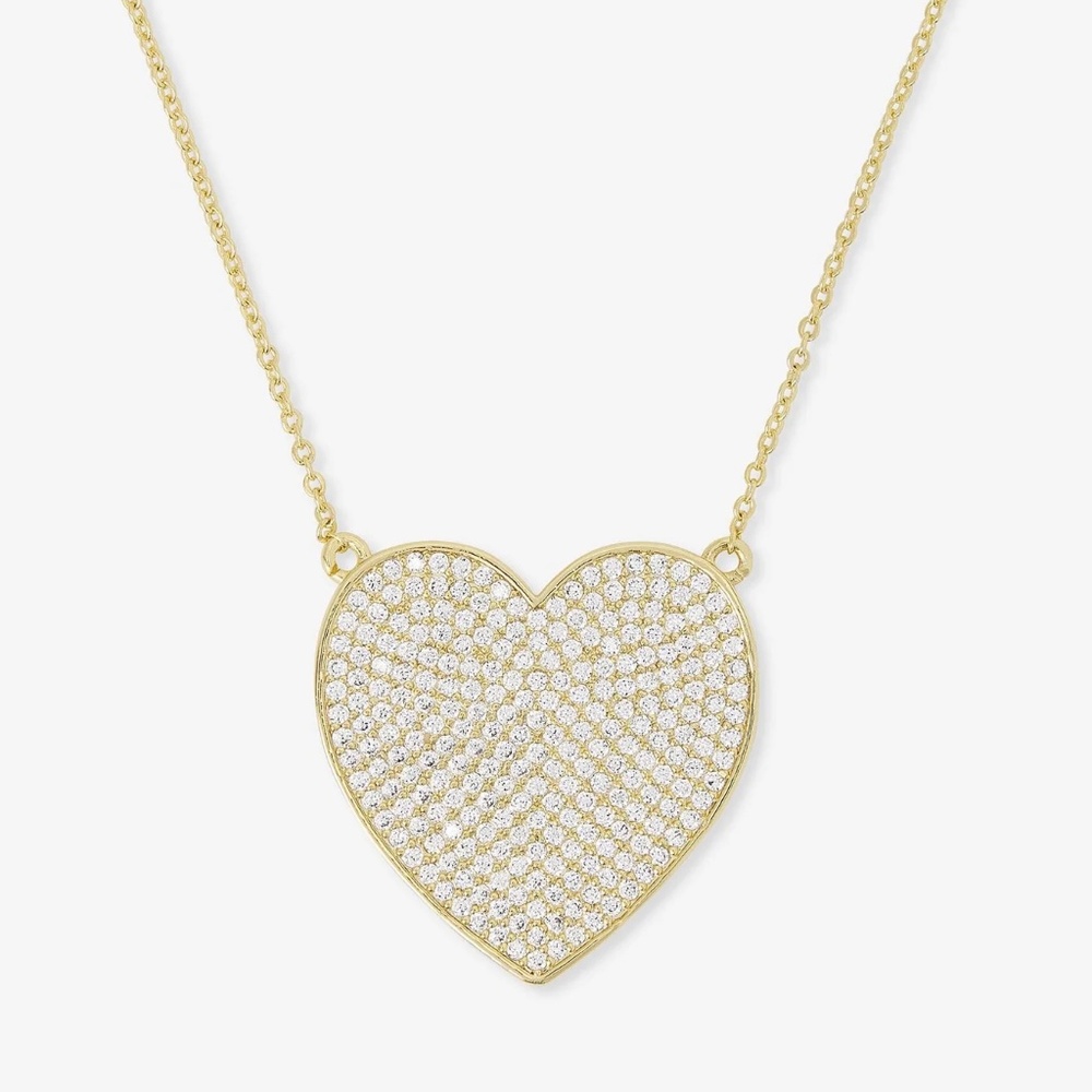 Melinda Maria XL You Have My Whole Heart Pavé Necklace Gold